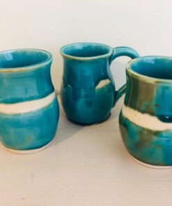 סט שלושה ספלים טורקיז